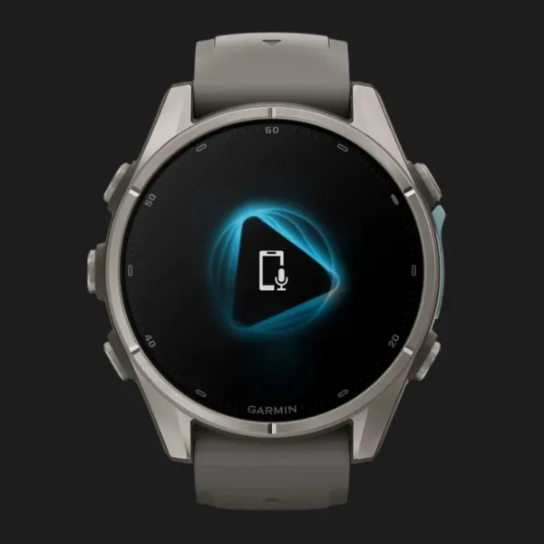Garmin Fenix 9 43mm AMOLED Sapphire Titanium with Pebble Gray Silicone Band