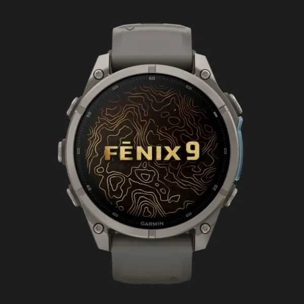 Garmin Fenix 9 47mm AMOLED Sapphire Titanium with Pebble Gray Silicone Band