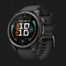 Garmin Fenix 9 47mm AMOLED Sapphire Carbon Gray DLC Titanium with Black Silicone Band