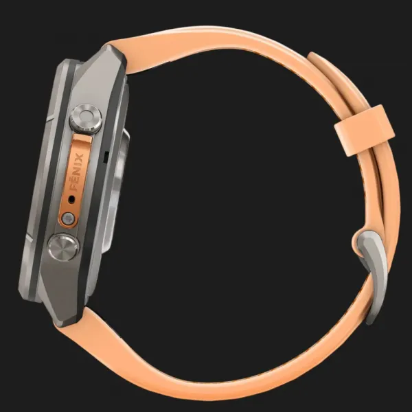 Garmin Fenix 9 Pro 43mm LTE AMOLED Sapphire Titanium with Shell Pink/Autumn Orange Silicone Band