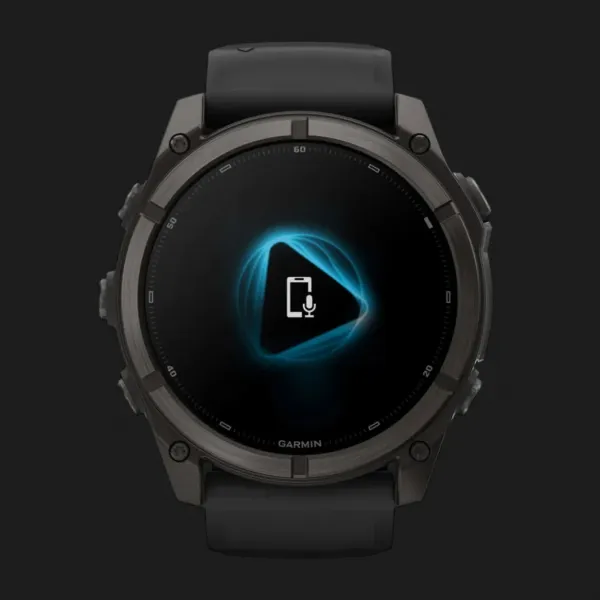 Garmin Fenix 9 51mm AMOLED Sapphire Carbon Gray DLC Titanium with Black Silicone Band