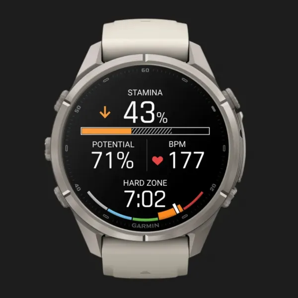 Garmin Fenix 9 Pro 43mm AMOLED Sapphire Titanium with Fog Gray/Dark Sandstone Silicone Band