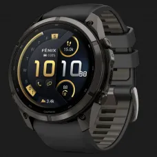 Garmin Fenix 9 Pro 51mm LTE AMOLED Sapphire Carbon Gray DLC Titanium with Black/Pebble Gray Silicone Band