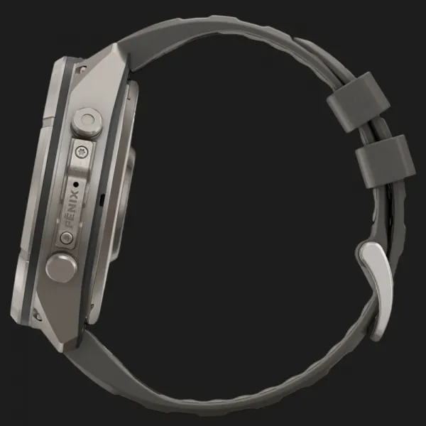 Garmin Fenix 9 Pro 51mm LTE Sapphire Solar Titanium with Pebble Gray/Silver Gray Silicone Band