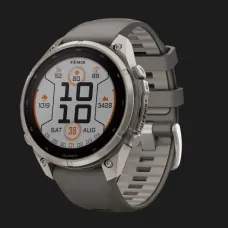 Garmin Fenix 9 Pro 47mm Sapphire Solar Titanium with Pebble Gray/Silver Gray Silicone Band