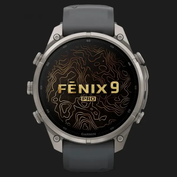Garmin Fenix 9 Pro 47mm AMOLED Sapphire Titanium with Graphite/Black Silicone Band