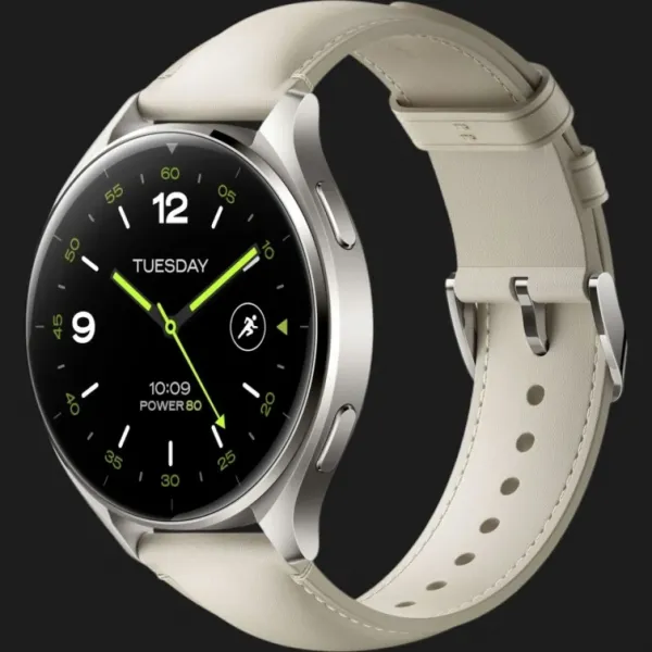 Xiaomi Watch 2 Titan Gray Case White Leather Strap (BHR9306GL)