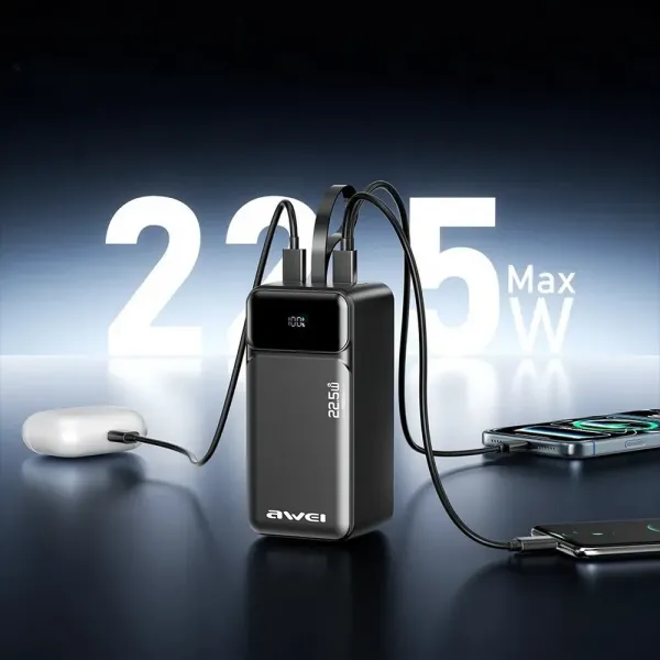 Зарядний пристрій Power Bank AWEI PA-106 50000mAh 22,5W PD 3xUSB-C