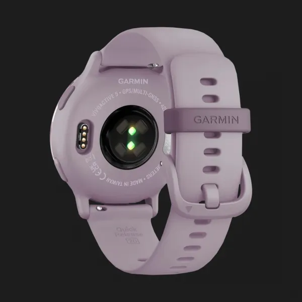 Garmin Vivoactive 5 Metallic Orchid Aluminum Bezel with Orchid Case and Silicone Band