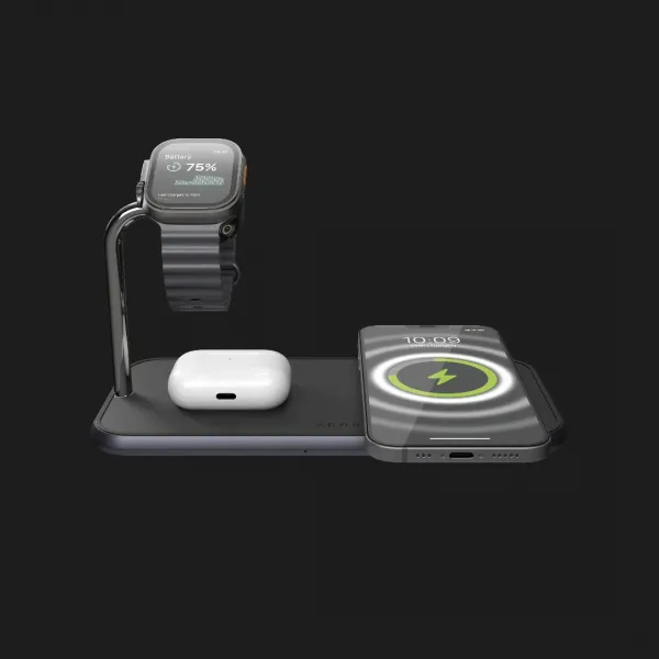 Беспровідна зарядка Zens Dual + Watch Aluminium Wireless Charger (Black) (ZEDC05BM/00)
