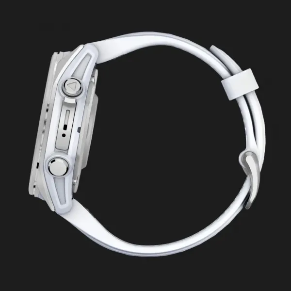 Garmin Fenix 8 43mm AMOLED Silver with Whitestone Silicone Band