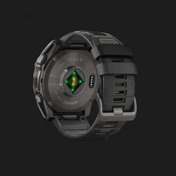 Garmin Fenix 8 51mm AMOLED Sapphire Carbon Gray DLC Titanium with Black/Pebble Gray Silicone Band (010-02905-20/21)