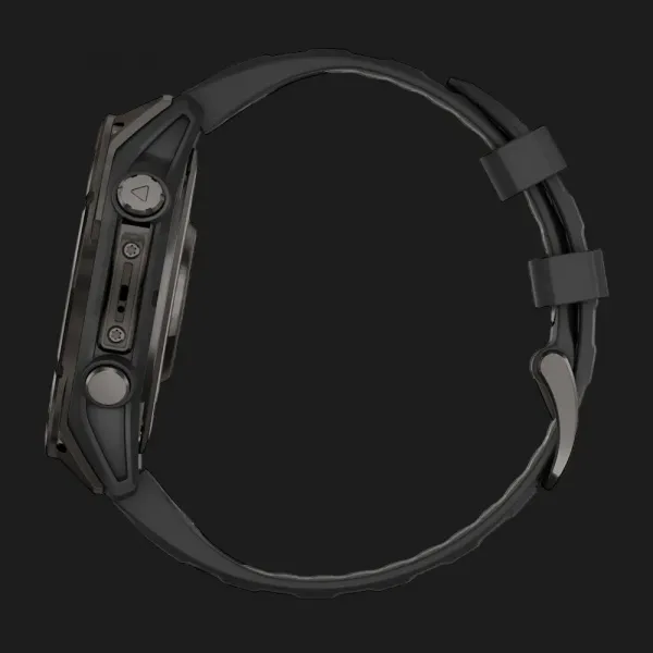 Garmin Fenix 8 47mm AMOLED Sapphire Carbon Gray DLC Titanium with Black/Pebble Gray Silicone Band