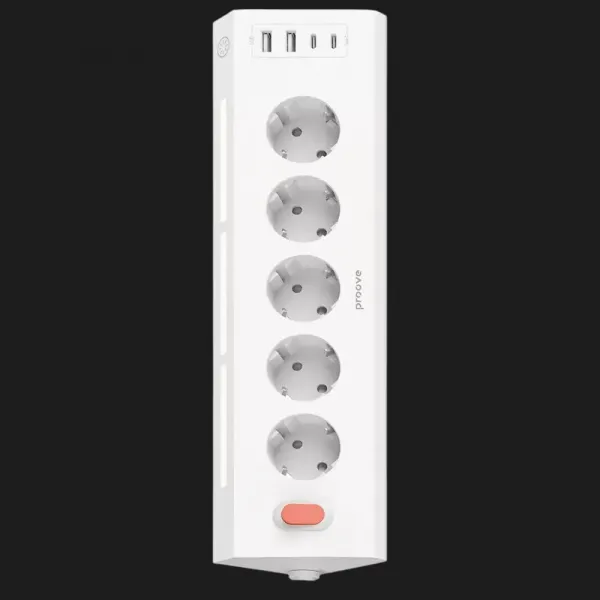Мережевий фільтр Proove Prism Socket (5 розеток + 2 Type-C + 2 USB) 1.6M