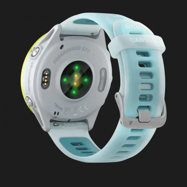 Garmin Forerunner 570 47mm Amp Yellow Aluminum with Translucent Whitestone/Turquoise Band