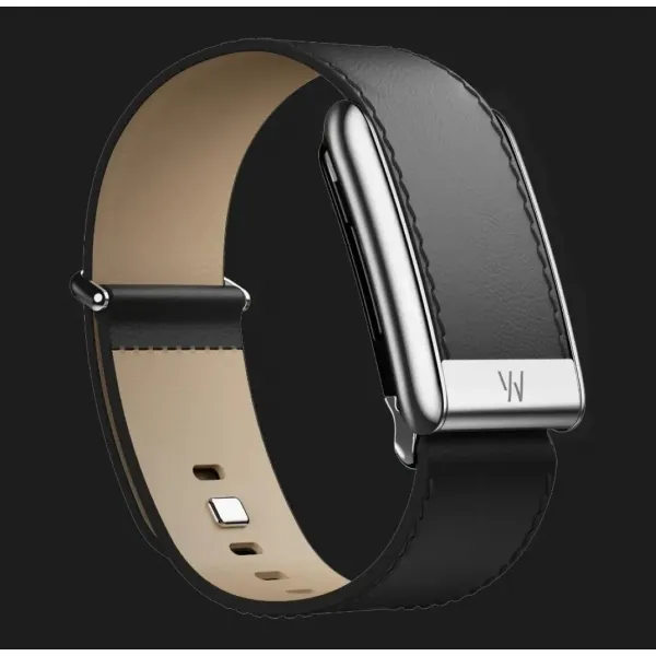 Ремінець Whoop LeatherLuxe Band Straight для Whoop 5.0 (Black/Cream with Titanium) (Size S)